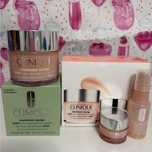 Clinique 3 pc Set Moisture Surge Cream 125ml Spray 30ml All About Eyes 15ml NIB